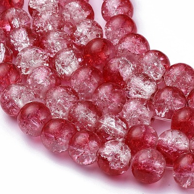 Perles de verre craquelé cuites au four&nbsp;X-CCG-S001-8mm-15-1