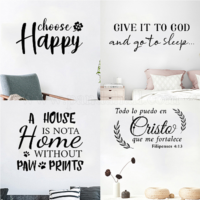 1 Sheet PVC Quotes Wall Sticker for Stairway Home Decoration Word Welcome  Black 