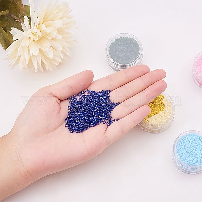 PandaHall Elite 1500pcs 6/0 Glass Seed Beads, 15 Color Waist Beads