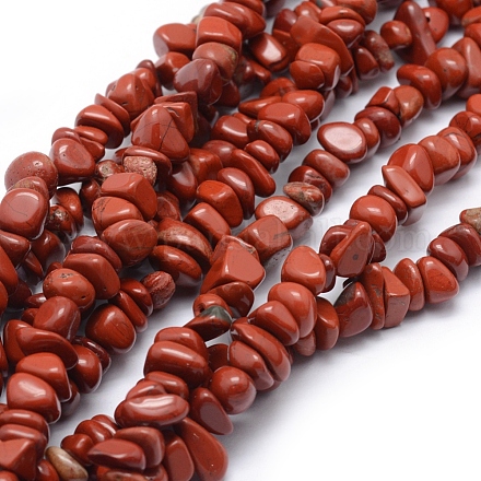 Chapelets de perles en jaspe rouge naturel G-P332-44-1