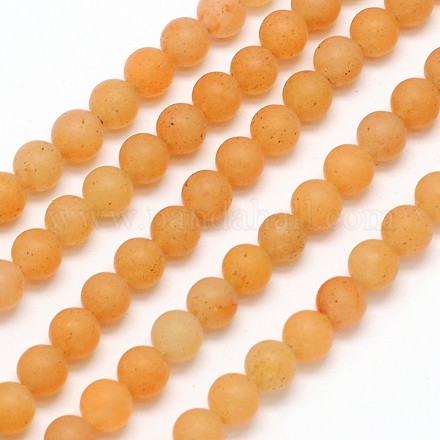 Frosted Round Natural Red Aventurine Beads Strands G-N0166-53-10mm-1