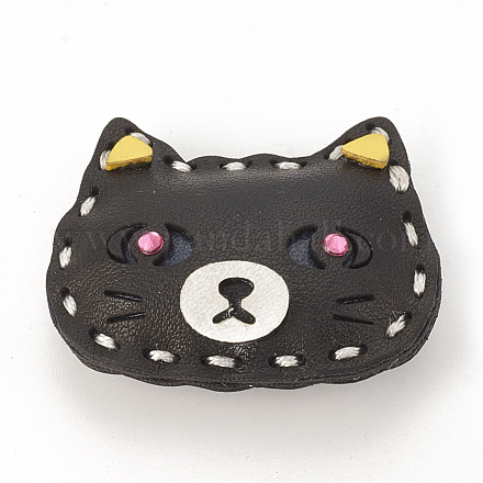 Imitation Leather Kitten Pendants FIND-S266-01-1