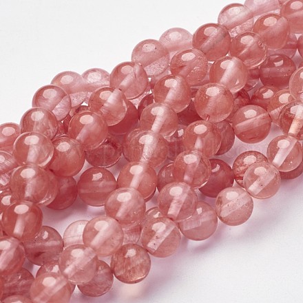 Chapelets de perles en verre de quartz de cerise X-Z0ND1013-1