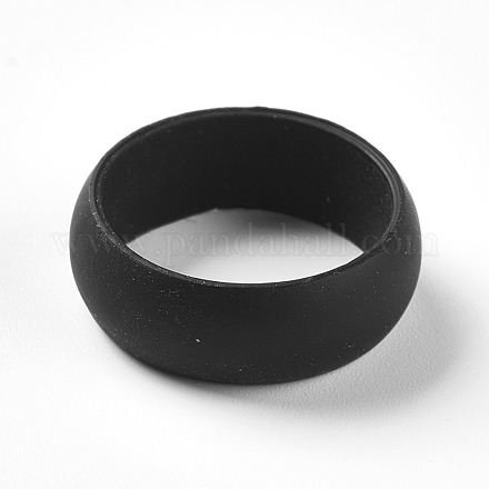 シリコーン指輪  ブラック  サイズ11  21mm RJEW-TAC0001-21mm-1