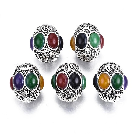 Perles en alliage de style tibétain TIBEB-N006-001-1