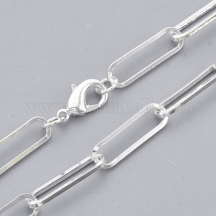 Messing flache ovale Büroklammer Kette Halskette Herstellung MAK-S072-07B-S-1