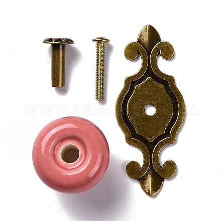 Boutons de porte d'armoire en porcelaine de forme ronde FIND-Z004-18E-1