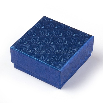 厚紙ギフト箱  正方形  マリンブルー  7.5x7.5x3.5cm X-CBOX-G017-02-1