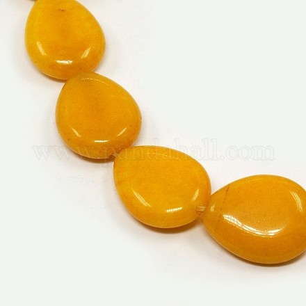Dyed White Jade Drop Bead Strands G-N0017-20x15mm-15-1