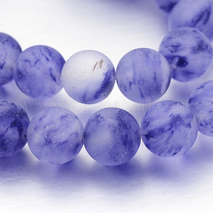 Chapelets de perles de pierre de pastèque en verre G-J276-67-10mm-1