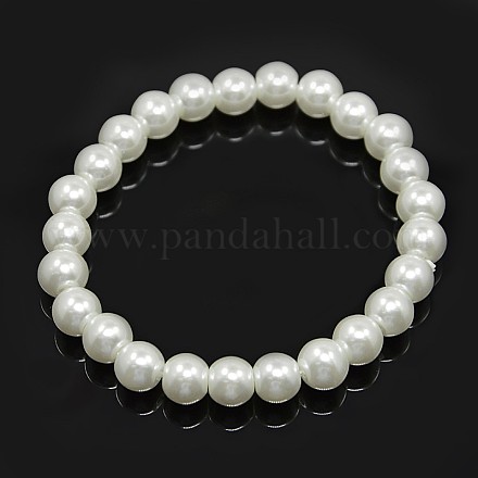 Bracelets extensibles de perles en verre X-BJEW-D068-6mm-12-1