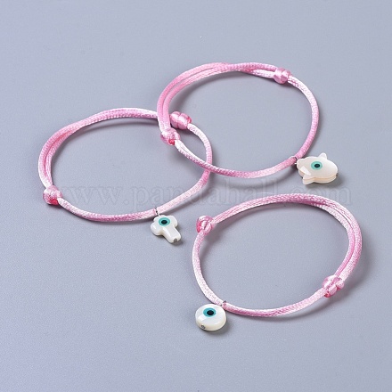 Conjuntos de pulseras de cordón de nylon ajustables BJEW-JB04364-05-1