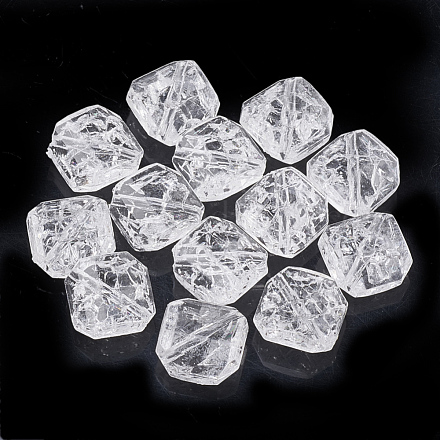 Perles en acrylique transparentes craquelées X-CACR-T001-03-1