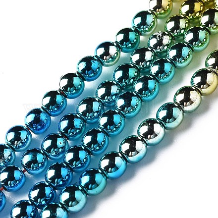 Chapelets de perles en hématite synthétique sans magnétiques G-N337-04-1