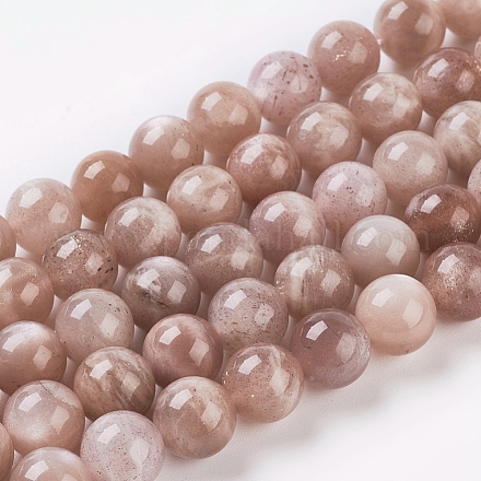 Chapelets de perles de sunstone naturelle naturelles G-G099-12mm-14-1