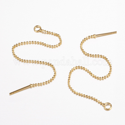 Brass Stud Earring Findings KK-F070-14G-FF-1