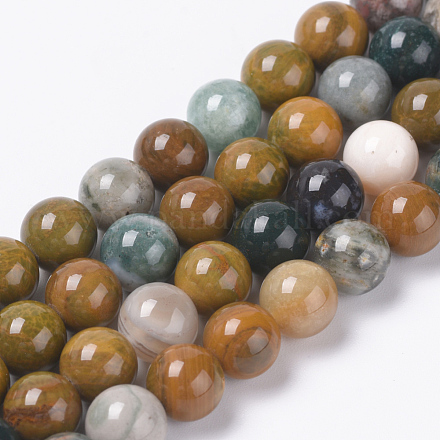 Natürliche ozean achat / ozean jaspis perlen stränge G-S150-45-10mm-1