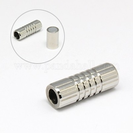 304 Stainless Steel Magnetic Clasps with Glue-in Ends STAS-K006-6mm-33C-1