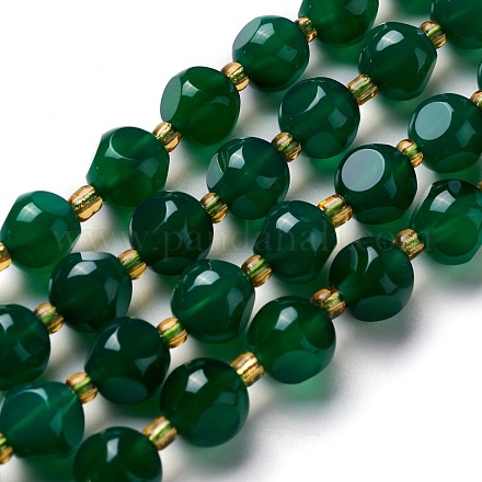 Naturale agata verde fili di perline G-M367-20B-1
