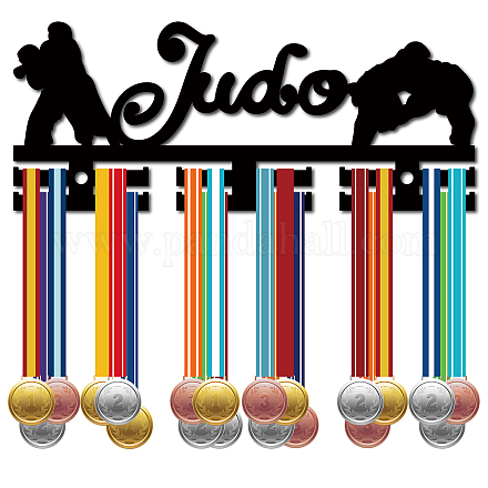Porta medaglia in acrilico parola judo AJEW-WH0296-034-1