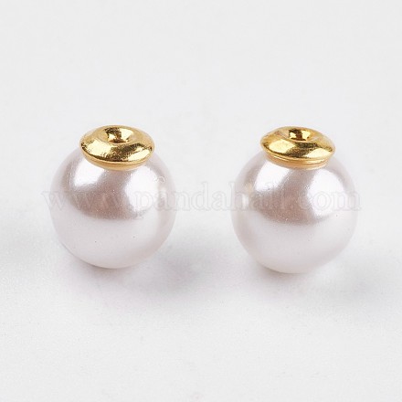 Poussoirs d'oreilles en perles acryliques X-OACR-WH0002-01A-1