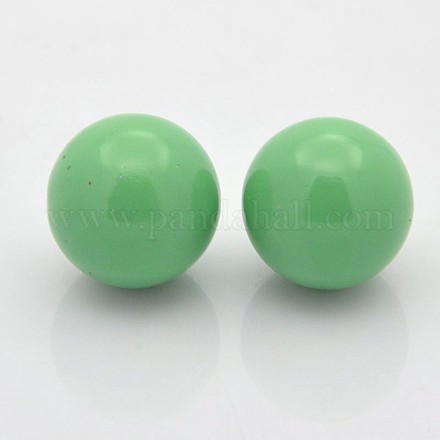 No Hole Spray Painted Brass Round Ball Beads Fit Cage Pendants KKB-J002-11-1