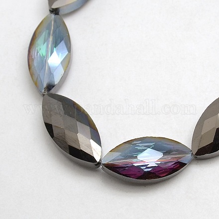 Chapelets de perles de cristal d'oeil de cheval en verre EGLA-F071D-01-1