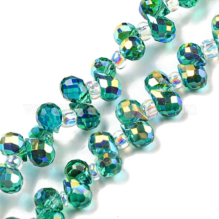 Chapelets de perles en verre transparent électrolytique EGLA-P052-01A-AB06-1