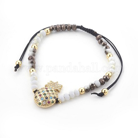 Стеклянные плетеные браслеты из бисера BJEW-JB04023-01-1