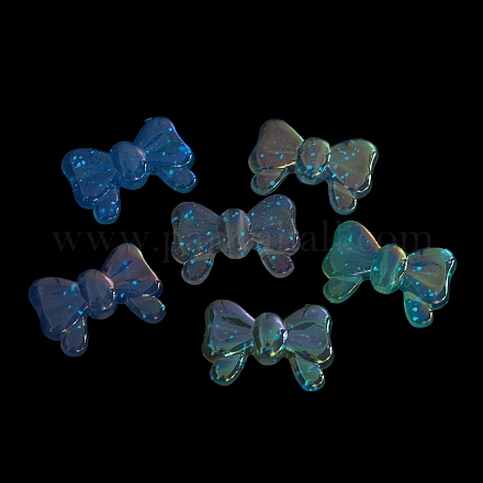 Luminous UV Plating Rainbow Iridescent Acrylic Beads PACR-E002-08-1