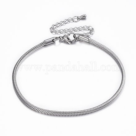 Bracelets avec chaînes de serpent en 304 acier inoxydable X-BJEW-H491-01P-1