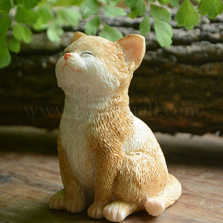 Résine créative pose des décorations d'affichage de figurine de chat ANIM-PW0001-154C-1