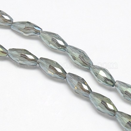Electroplate Crystal Glass Rice Beads Strands EGLA-F042-A10-1
