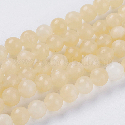 Chapelets de perles en jade topaze naturelle X-G-G515-6mm-03B-1