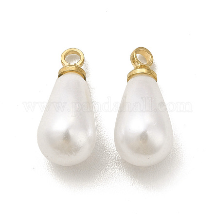 Ciondoli in plastica imitazione perla KK-H442-01G-1