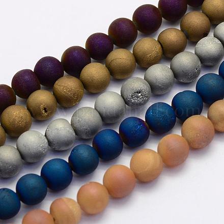 Fili di perline in agata naturale druzy G-G708-6mm-M-1