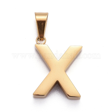 Ion Plating(IP) 304 Stainless Steel Letter Pendants STAS-H127-X-G-1