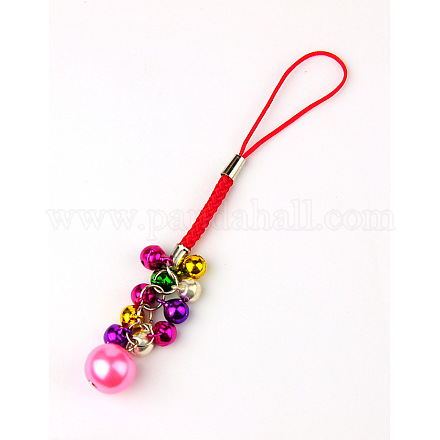 Glass Pearl Mobile Straps for Christmas HJEW-JM00129-05-1