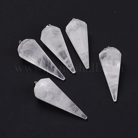 Pendentifs de cristal de quartz naturel G-Z026-01D-P-1