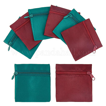 Dicosmetic 12 Uds 2 colores bolsas de terciopelo para almacenamiento de joyas con cremallera ABAG-DC0001-01-1