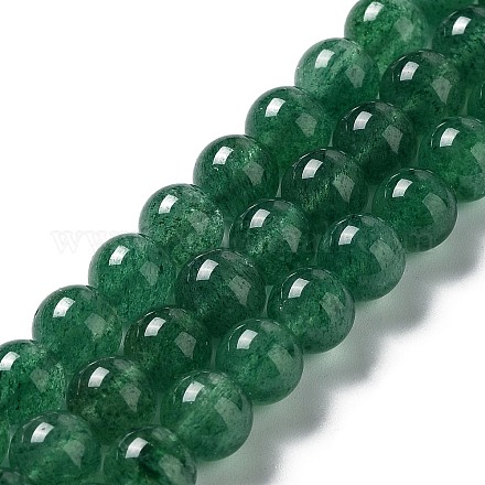 Perles vertes naturelles quartz fraise brins G-F756-A01-02-1