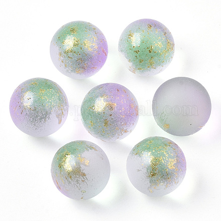 Perles de verre dépoli peintes à la bombe transparente GLAA-N035-05D-05-1