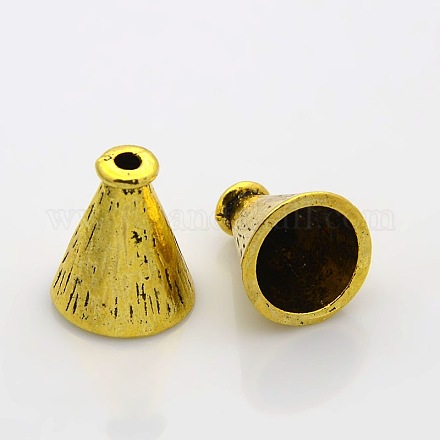 Abalorios de conos de aleación de estilo tibetano PALLOY-J415-30AG-NF-1