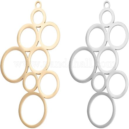 Benecreat 8 pièces en acier inoxydable bulle cercle collier couleur mélangée pendentifs ronds cadeaux pour collier bracelet boucles d'oreilles fabrication de bijoux à bricoler soi-même STAS-BC0002-69-1