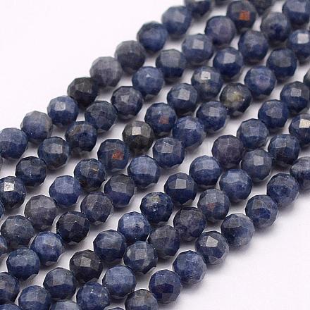 Chapelets de perles en saphir naturel G-F509-18-3mm-1