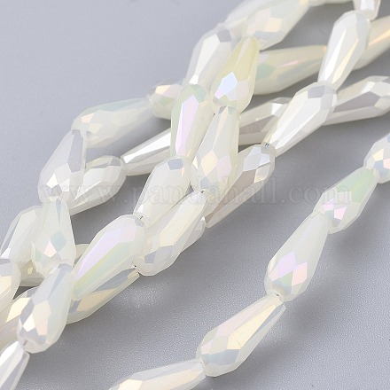Chapelets de perles en verre opaque électrolytique EGLA-L015-FR-B11-1