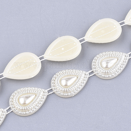 Chapelets guirlande de garniture perles en ABS plastique imitation perle AJEW-S073-14-1