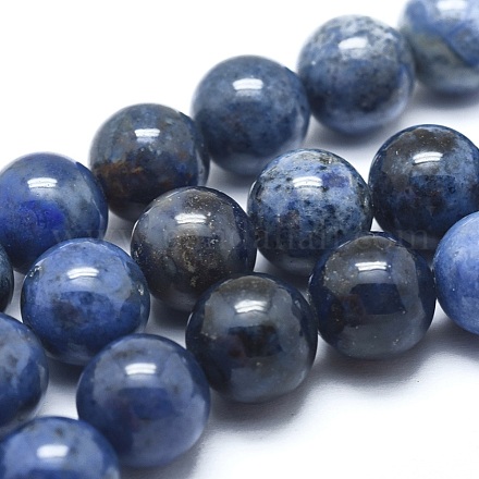 Chapelets de perles de quartz de dumortiérite naturelle G-I224-01-6mm-1
