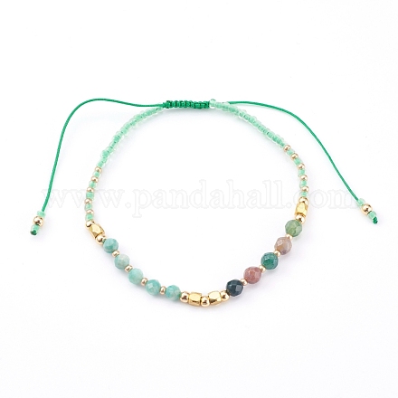 Verstellbare Nylonschnur geflochtenen Perlen Armbänder BJEW-JB06024-06-1