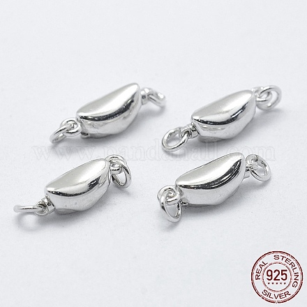 Rhodium Plated 925 Sterling Silver Box Clasps STER-F037-032P-1